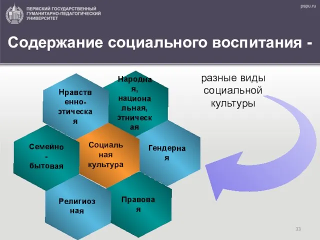 Содержание социального воспитания - разные виды социальной культуры