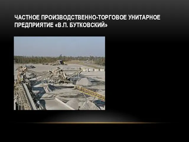 ЧАСТНОЕ ПРОИЗВОДСТВЕННО-ТОРГОВОЕ УНИТАРНОЕ ПРЕДПРИЯТИЕ «В.П. БУТКОВСКИЙ»