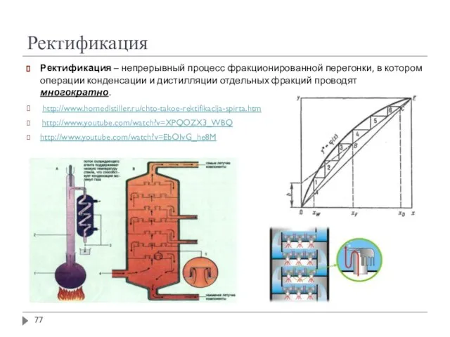 Ректификация Ректификация – непрерывный процесс фракционированной перегонки, в котором операции конденсации