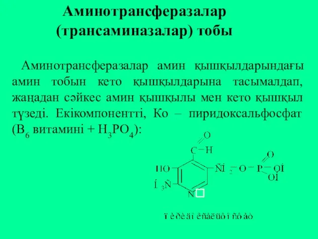 Аминотрансферазалар амин қышқылдарындағы амин тобын кето қышқылдарына тасымалдап, жаңадан сәйкес амин