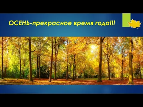 ОСЕНЬ-прекрасное время года!!!