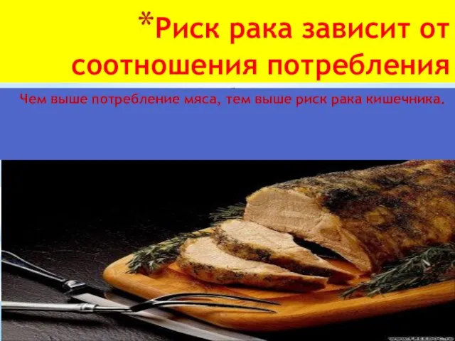 Риск рака зависит от соотношения потребления мяса к потреблению птицы и