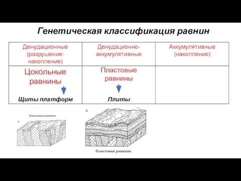 Генетическая классификация равнин Пластовые равнины