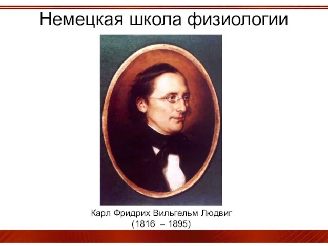 Немецкая школа физиологии Карл Фридрих Вильгельм Людвиг (1816 – 1895)