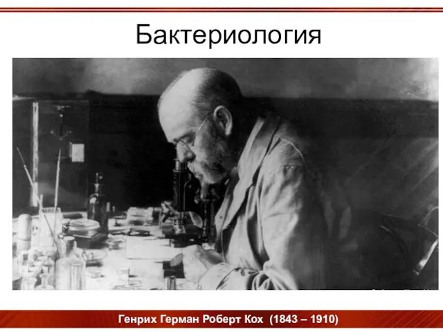 Бактериология Генрих Герман Роберт Кох (1843 – 1910)