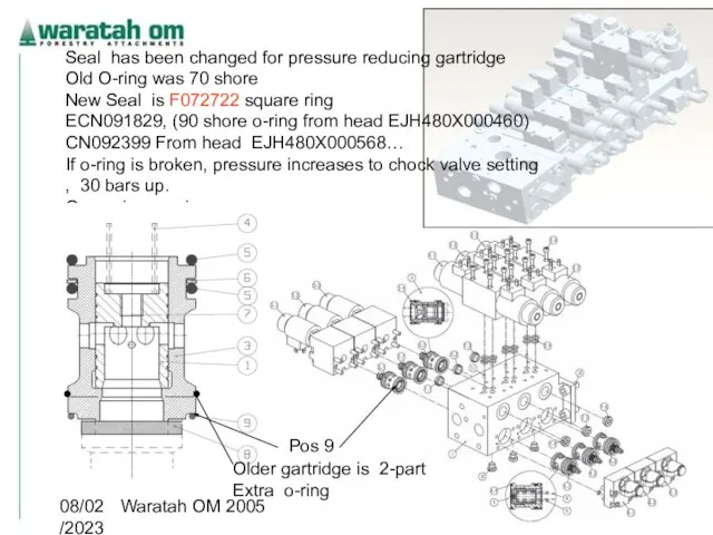 08/02/2023 Waratah OM 2005 Seal has been changed for pressure reducing