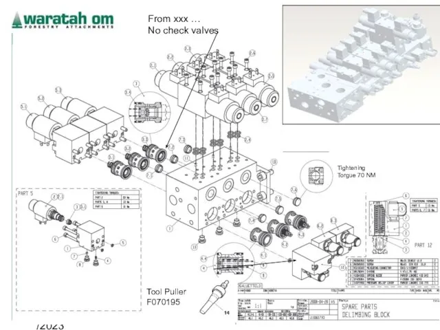 08/02/2023 Waratah OM 2005 From xxx … No check valves Tool