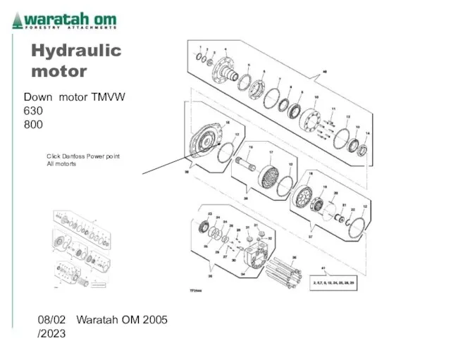 08/02/2023 Waratah OM 2005 Hydraulic motor Down motor TMVW 630 800