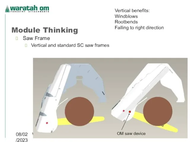 08/02/2023 Waratah OM 2005 Module Thinking Saw Frame Vertical and standard