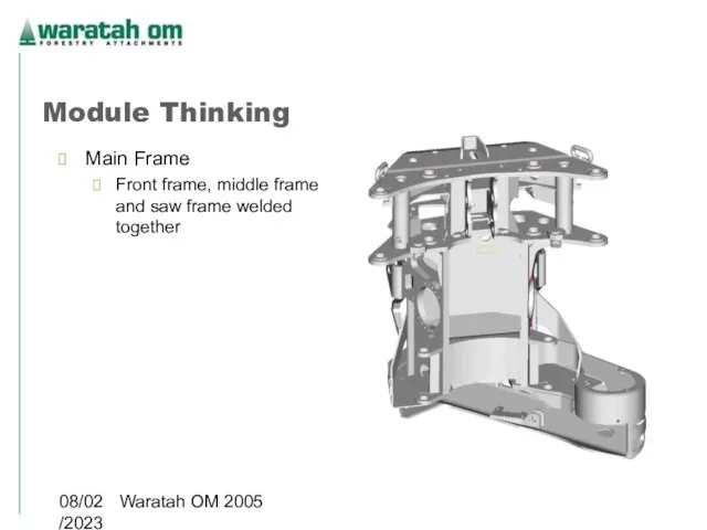 08/02/2023 Waratah OM 2005 Module Thinking Main Frame Front frame, middle