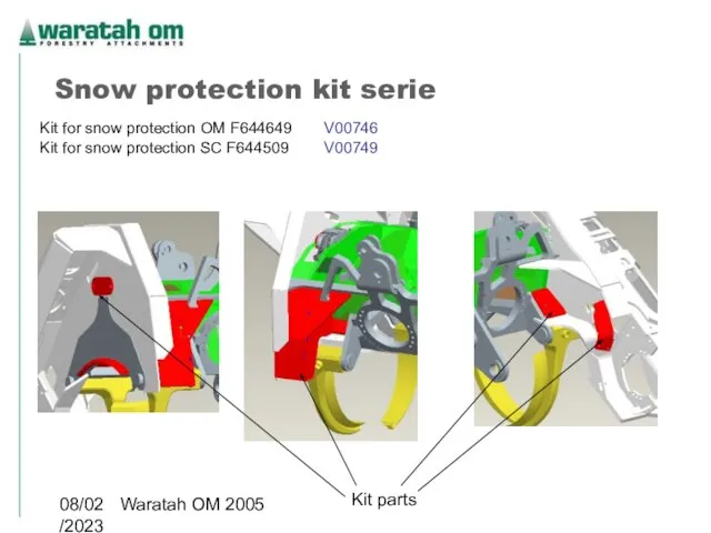 08/02/2023 Waratah OM 2005 Snow protection kit serie Kit parts Kit