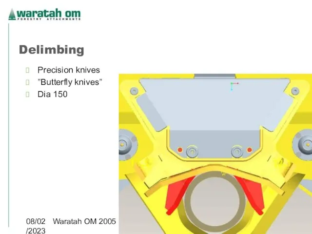 08/02/2023 Waratah OM 2005 Delimbing Precision knives ”Butterfly knives” Dia 150