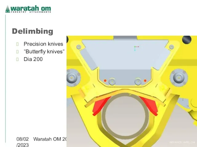 08/02/2023 Waratah OM 2005 Delimbing Precision knives ”Butterfly knives” Dia 200