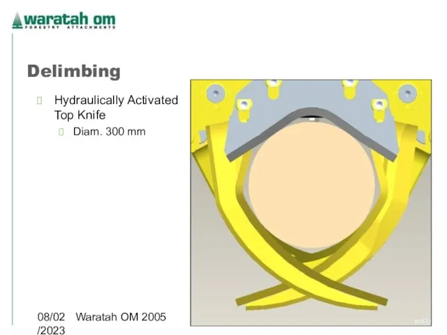 08/02/2023 Waratah OM 2005 Delimbing Hydraulically Activated Top Knife Diam. 300 mm