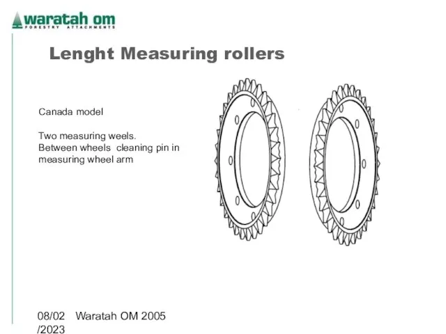 08/02/2023 Waratah OM 2005 Lenght Measuring rollers Canada model Two measuring