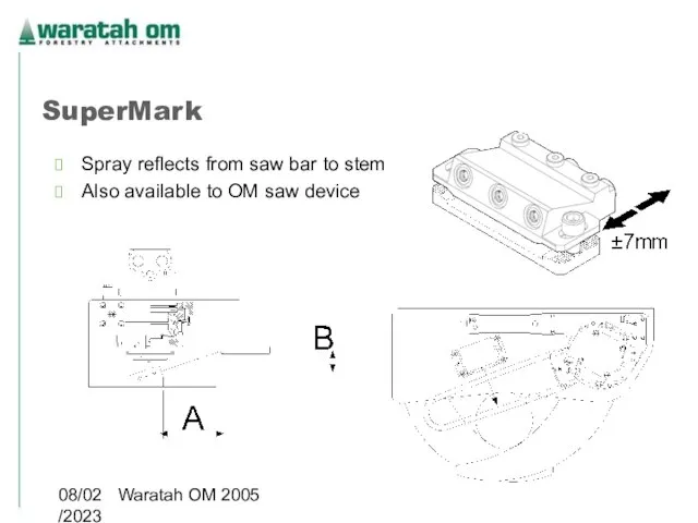 08/02/2023 Waratah OM 2005 SuperMark Spray reflects from saw bar to