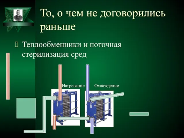 То, о чем не договорились раньше Теплообменники и поточная стерилизация сред Нагревание Охлаждение