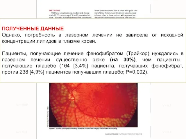 ПОЛУЧЕННЫЕ ДАННЫЕ Однако, потребность в лазерном лечении не зависела от исходной