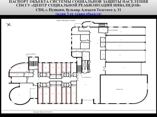 ПАСПОРТ ОБЪЕКТА СИСТЕМЫ СОЦИАЛЬНОЙ ЗАЩИТЫ НАСЕЛЕНИЯ СПб ГУ «ЦЕНТР СОЦИАЛЬНОЙ РЕАБИЛИТАЦИИ
