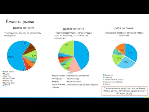 Ёмкость рынка Доля в сегменте Доля в сегменте Доля на рынке