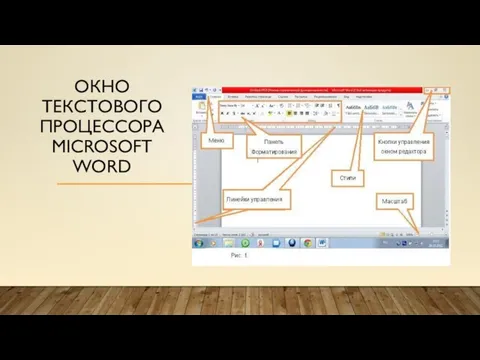 ОКНО ТЕКСТОВОГО ПРОЦЕССОРА MICROSOFT WORD