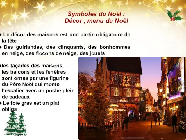 Symboles du Noël : Décor , menu du Noël Le décor