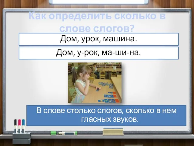 Как определить сколько в слове слогов? В слове столько слогов, сколько