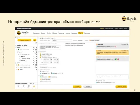 Интерфейс Администратора: обмен сообщениями