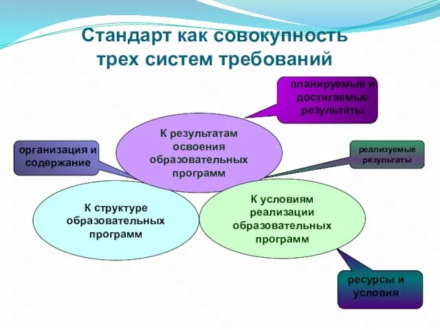 организация и содержание планируемые и достигаемые результаты ресурсы и условия реализуемые