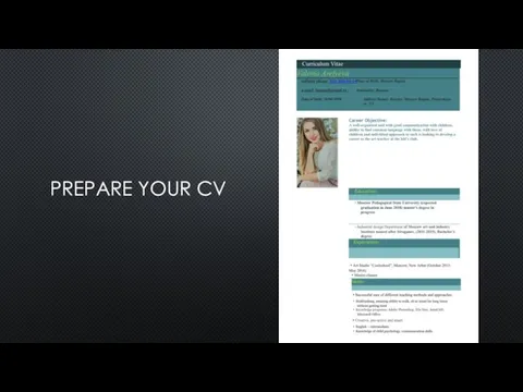 PREPARE YOUR CV