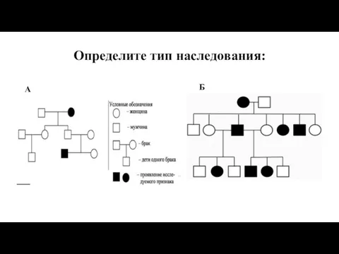 Определите тип наследования: А Б