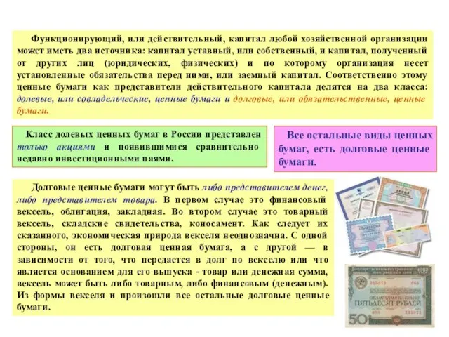 Функционирующий, или действительный, капитал любой хозяйственной организации может иметь два источника: