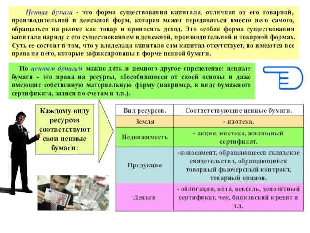 Ценная бумага - это форма существования капитала, отличная от его товарной,