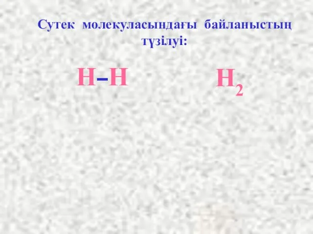 H- -H H2 Сутек молекуласындағы байланыстың түзілуі: