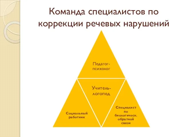 Команда специалистов по коррекции речевых нарушений