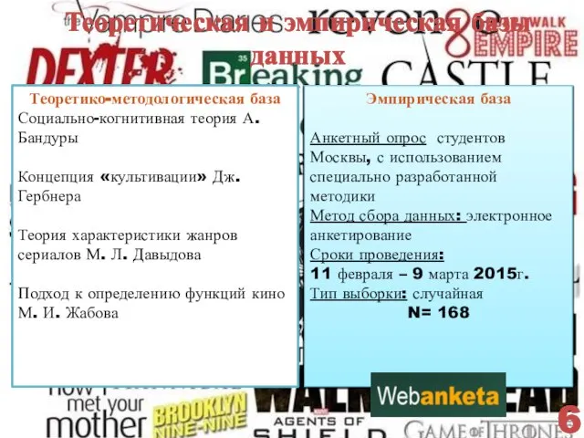 Теоретическая и эмпирическая базы данных 6 Теоретико-методологическая база Социально-когнитивная теория А.