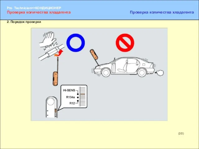 (2/2) 2. Порядок проверки Проверка количества хладагента Проверка количества хладагента