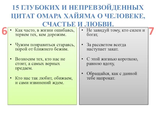 15 ГЛУБОКИХ И НЕПРЕВЗОЙДЕННЫХ ЦИТАТ ОМАРА ХАЙЯМА О ЧЕЛОВЕКЕ, СЧАСТЬЕ И