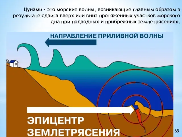 Цунами – это морские волны, возникающие главным образом в результате сдвига