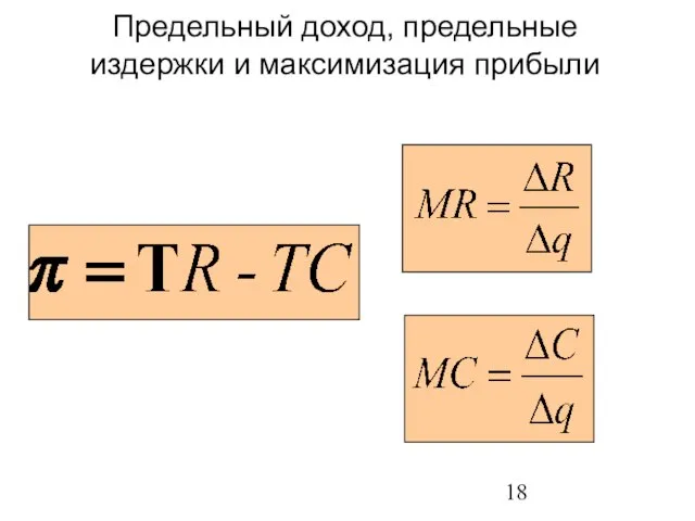 Предельный доход, предельные издержки и максимизация прибыли