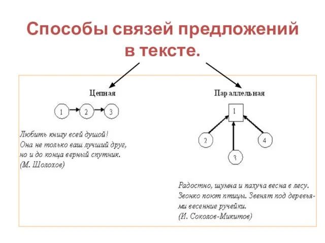 Способы связей предложений в тексте.