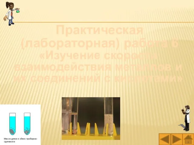 Практическая (лабораторная) работа 6 «Изучение скорости взаимодействия металлов и их соединений с кислотами»