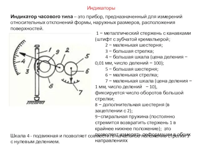 Индикатор часового типа – это прибор, предназначенный для измерений относительных отклонений