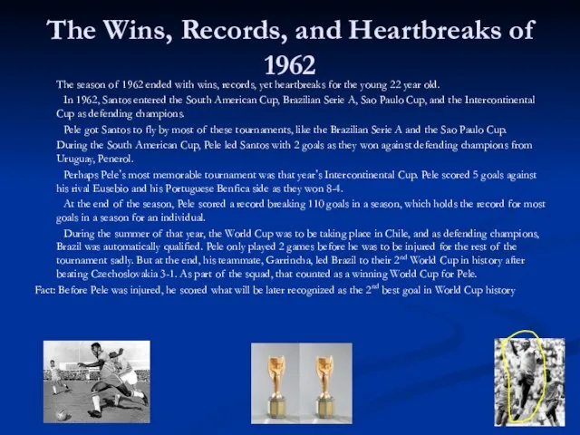 The Wins, Records, and Heartbreaks of 1962 The season of 1962