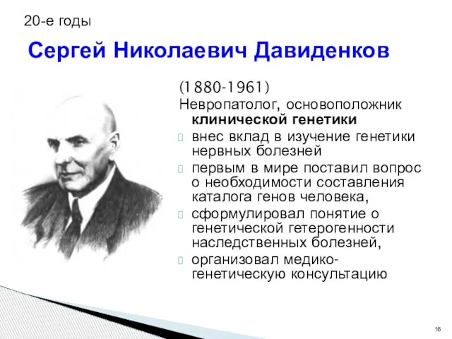 (1880-1961) Невропатолог, основоположник клинической генетики внес вклад в изучение генетики нервных