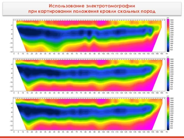 Использование электротомографии при картировании положения кровли скальных пород