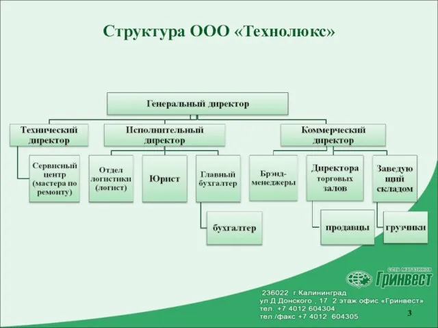 Структура ООО «Технолюкс»