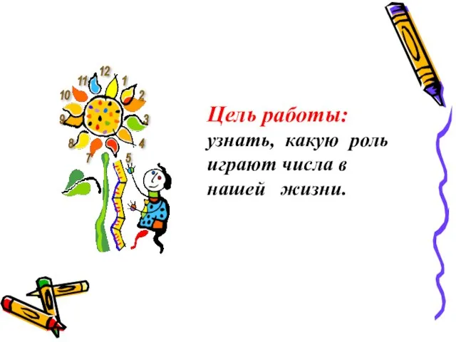 Цель работы: узнать, какую роль играют числа в нашей жизни.