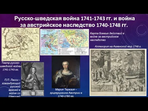 Русско-шведская война 1741-1743 гг. и война за австрийское наследство 1740-1748 гг.