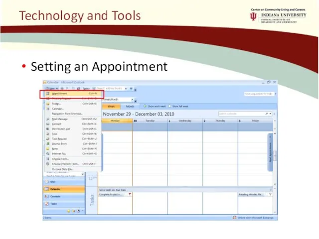 Technology and Tools Setting an Appointment